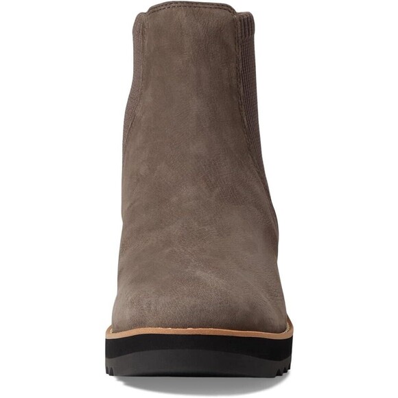 Eileen Fisher Lilou Women's US 6.5 Chelsea Bootie Rye Taupe Nubuck Wedge Heel - Picture 3 of 14